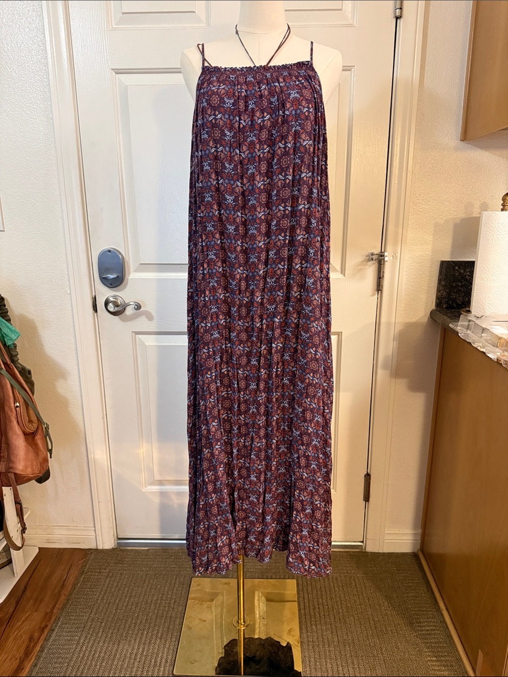 Artisan Ny Purple & Blue Floral Maxi Dress